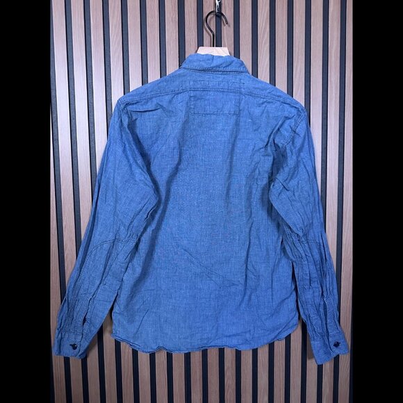 Vintage Mister Freedom Shirt Large Mens 645 Chambray Long Sleeve Button Pocket - Picture 2 of 9